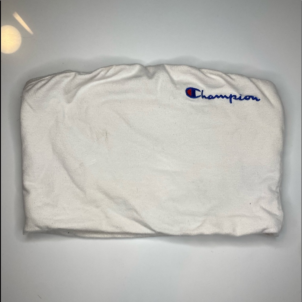 Champion white tube top/crop top.